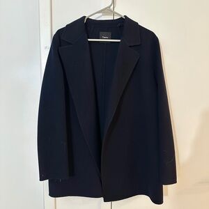 Theory Wool/Cashmere Navy Trench Coat